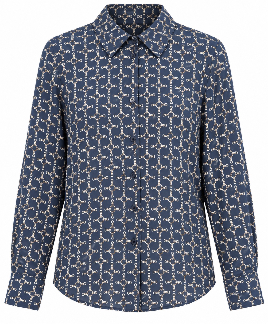 Camisa azul marino de cadenas