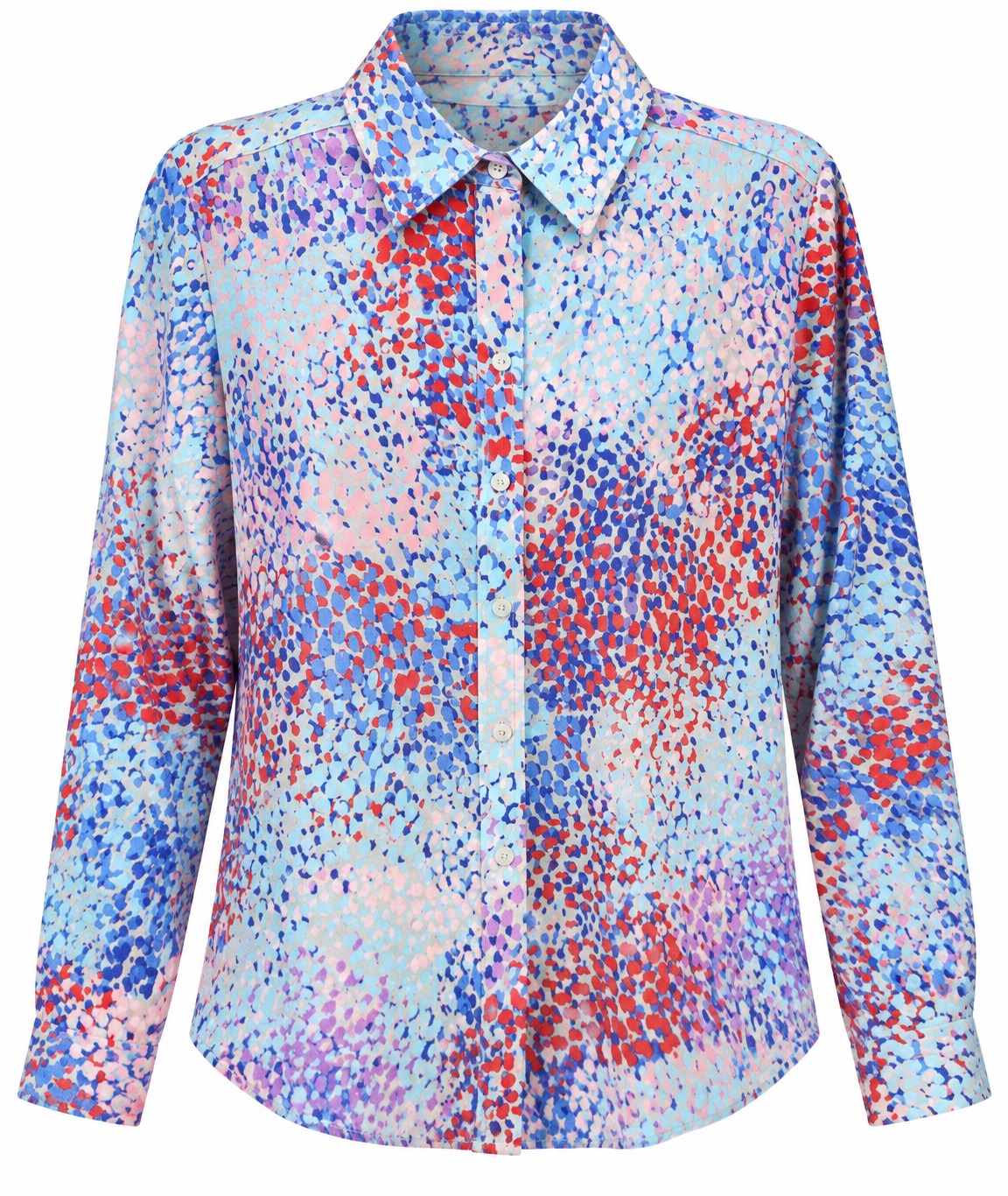 Camisa de estampado confeti rojo y azul
