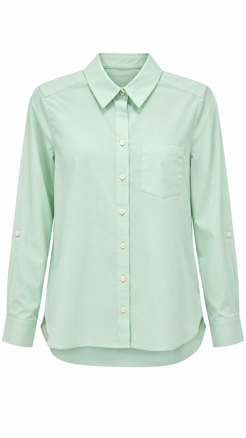 Camisa verde menta con bolsillo
