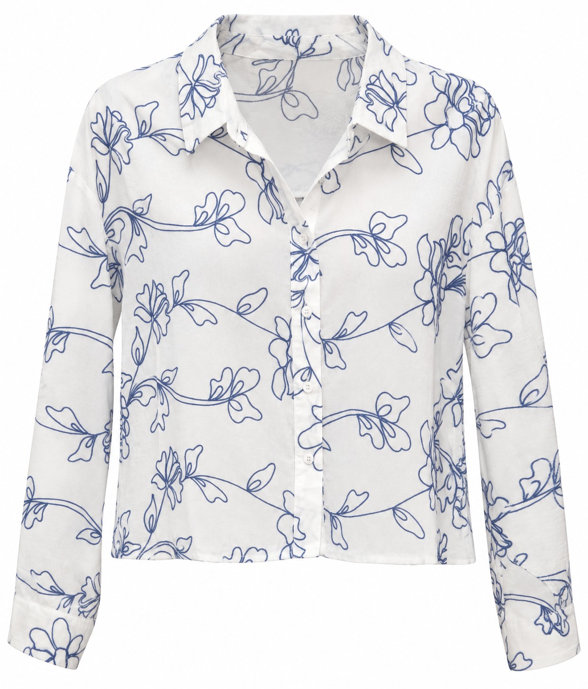Blusa marfil de flores delineadas