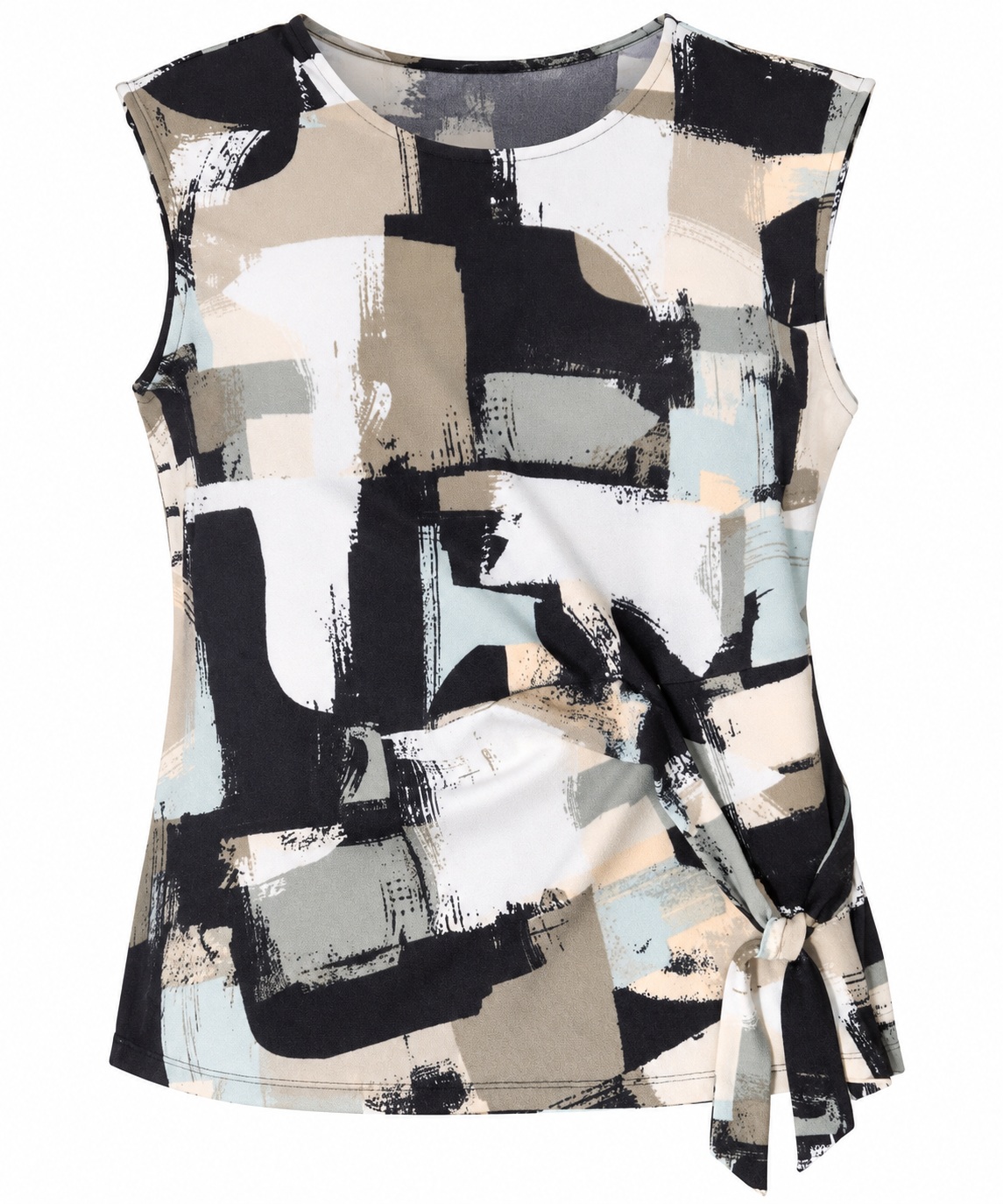 Blusa abstracta con lazo lateral