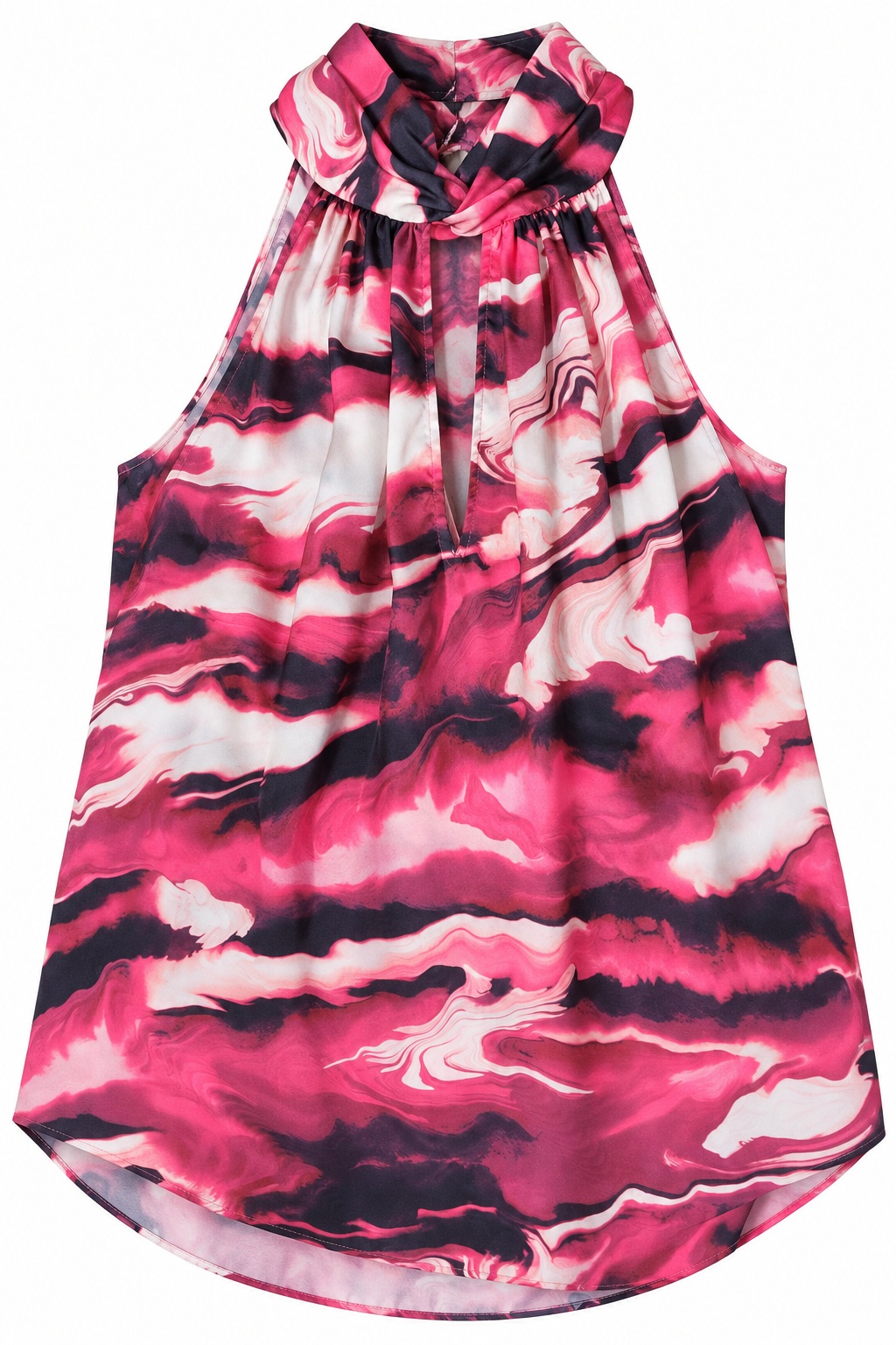 Blusa halter estampada con escote cruzado