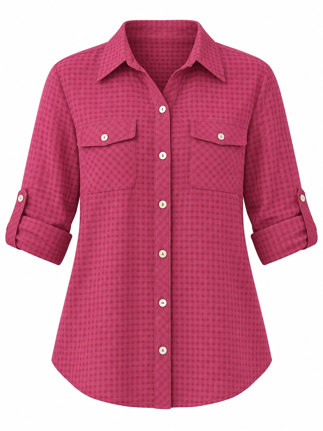 Camisa berry de cuadros tonales — Berry