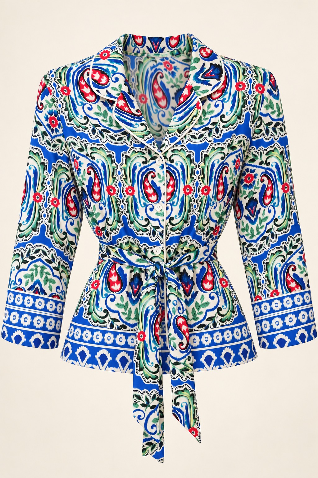 Camisa paisley con cinturón