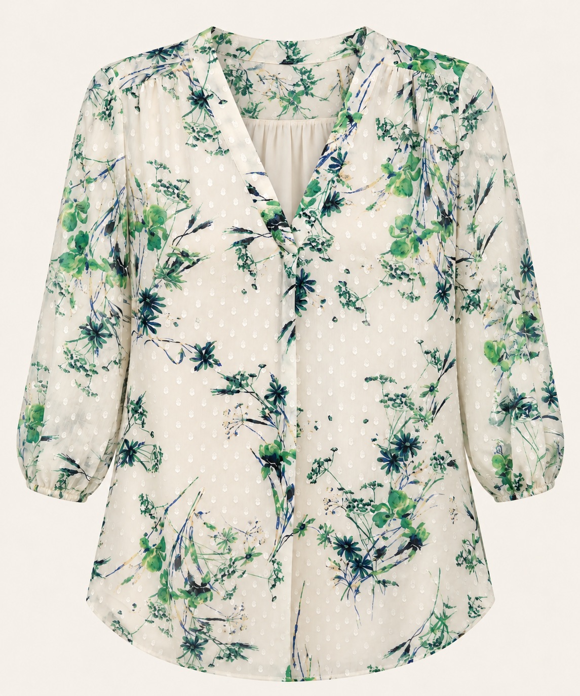 Blusa botánica con textura
