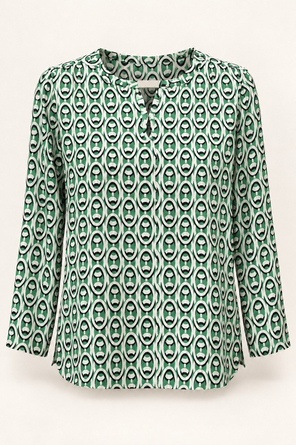 Blusa geométrica con detalle plateado