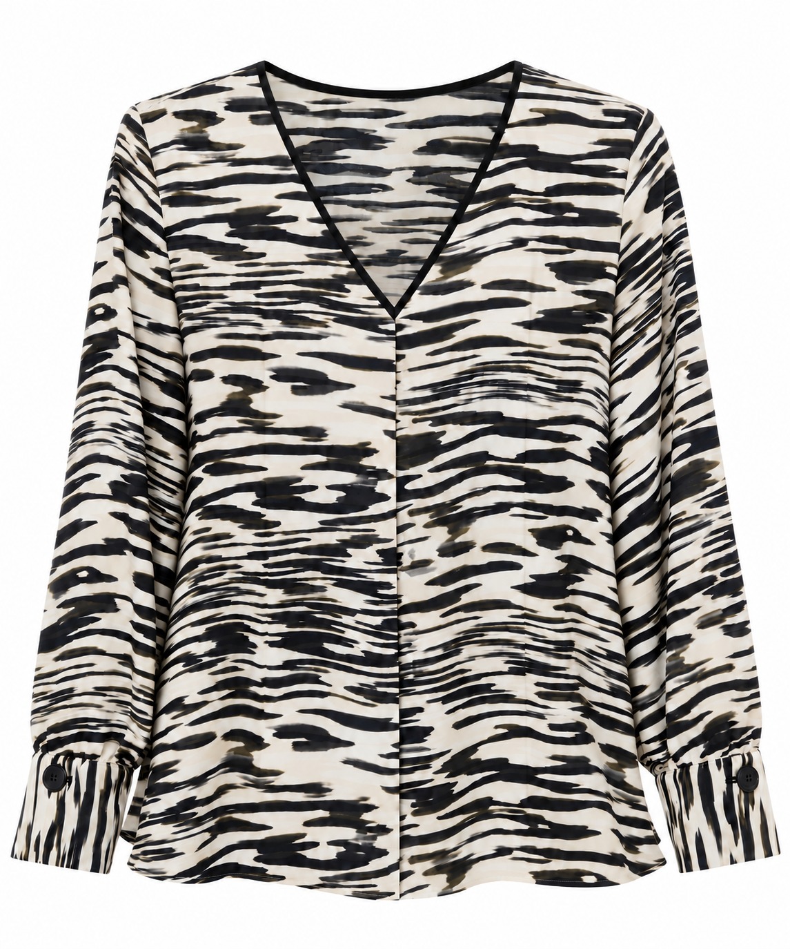 Blusa de trazos con escote en V