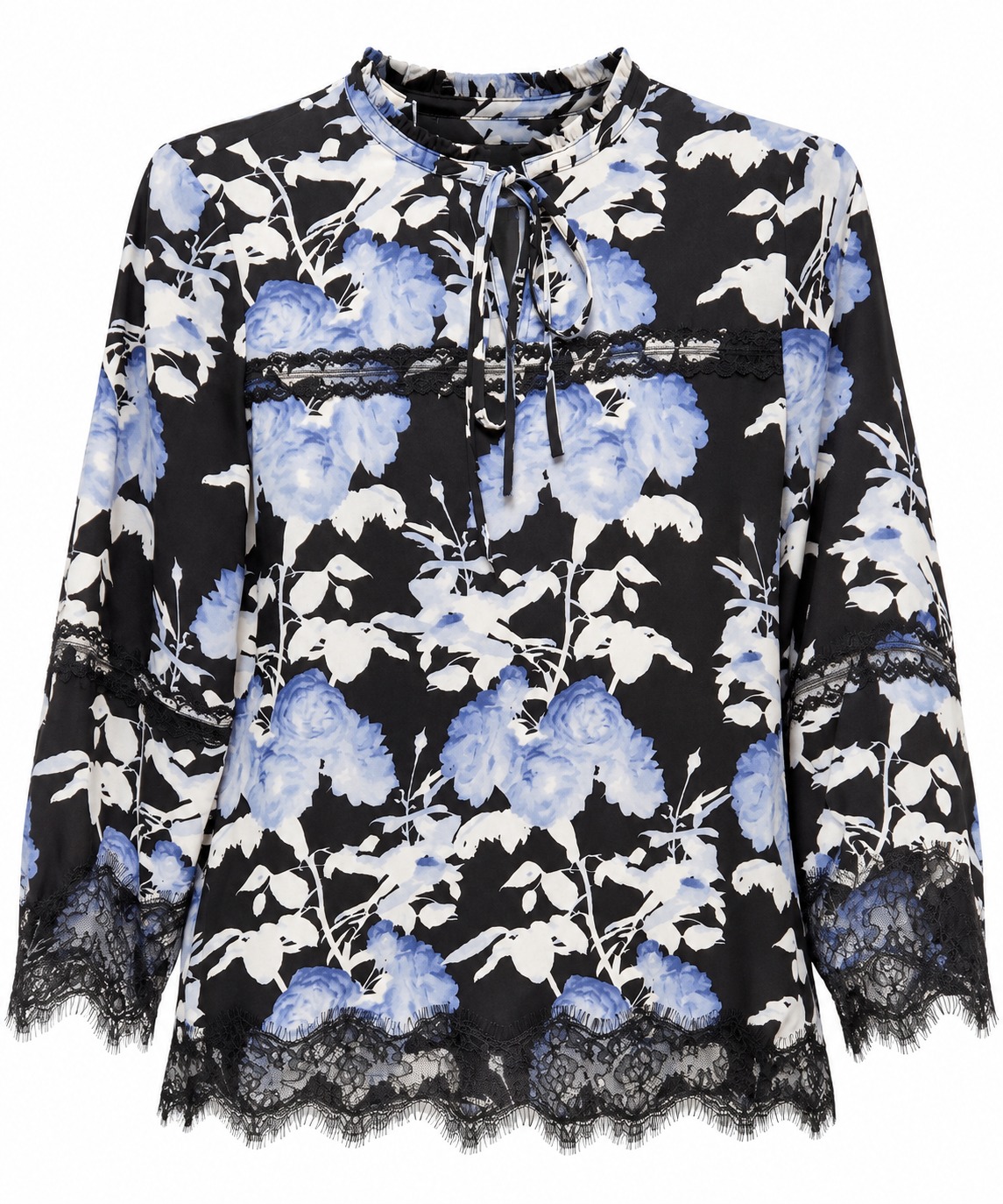 Blusa floral con encaje