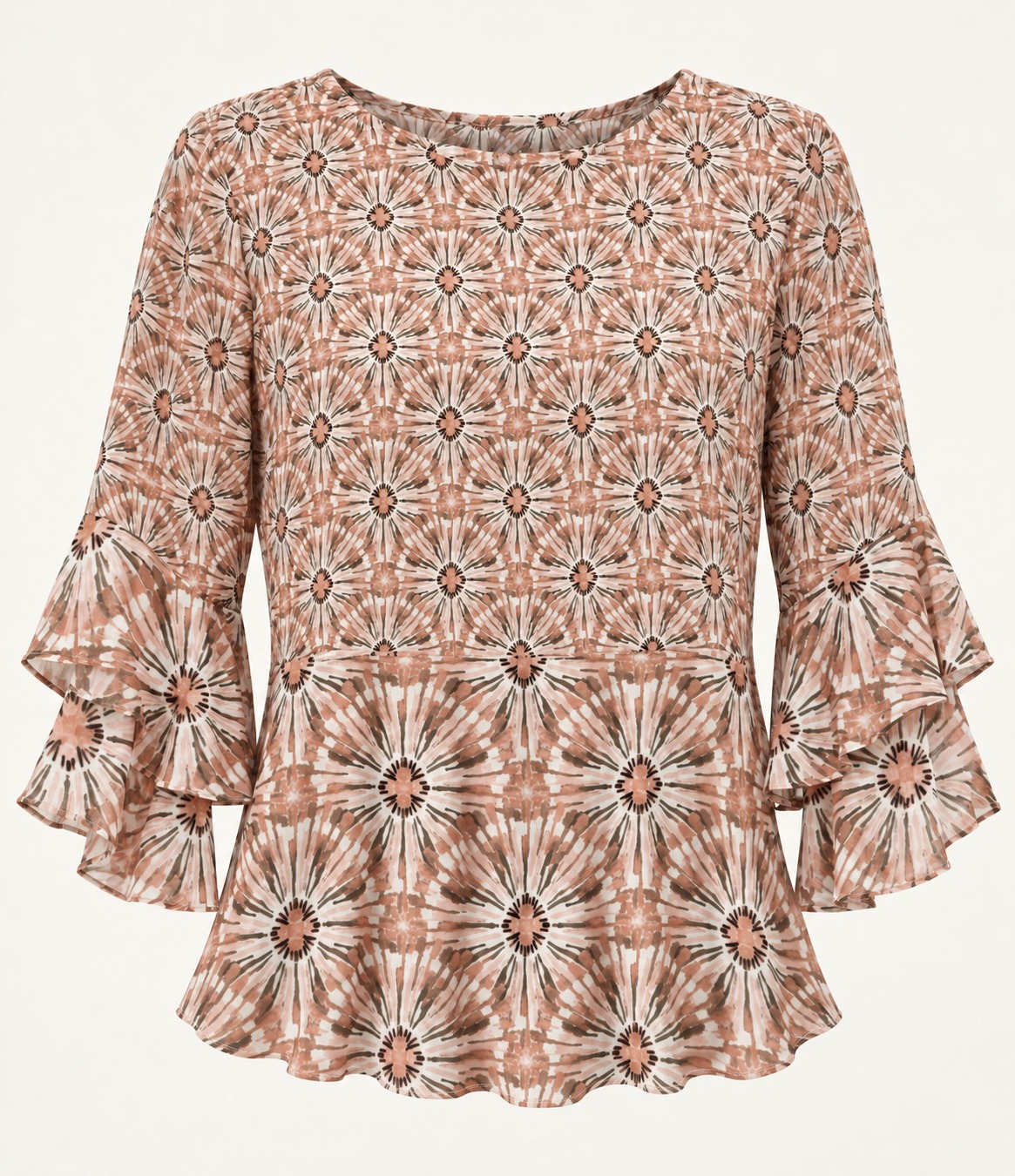 Blusa de margaritas con mangas de volantes
