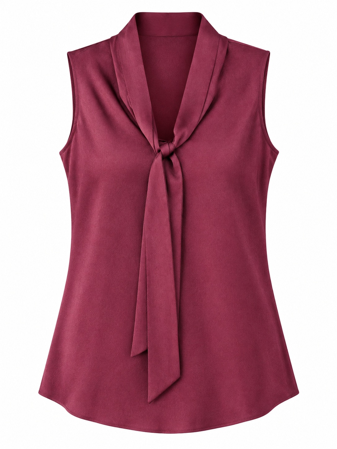 Blusa vino sin mangas con nudo — Vino