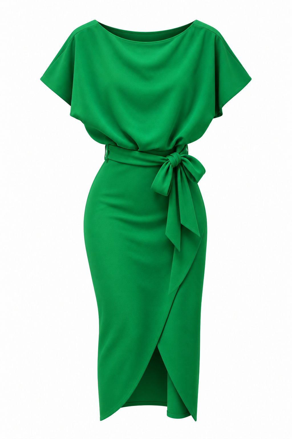 Vestido verde con lazo lateral