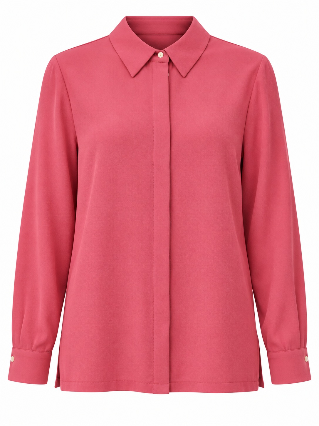 Camisa coral con botonadura oculta — Coral