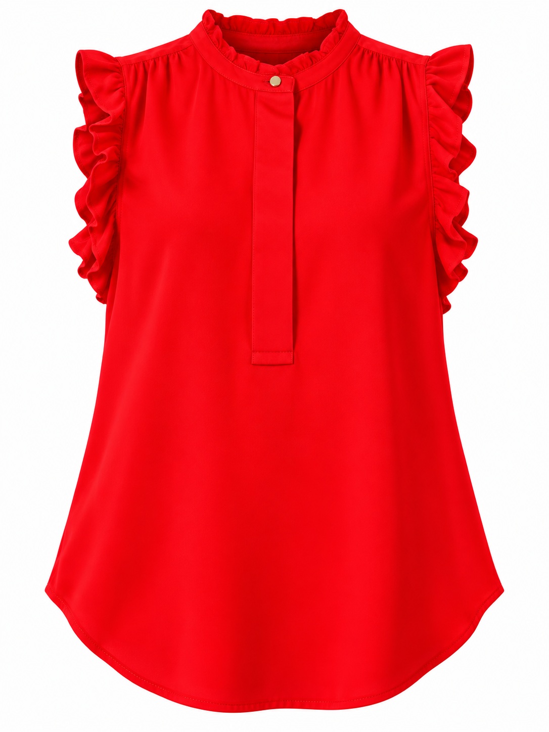 Blusa roja con volantes en los hombros — Rojo