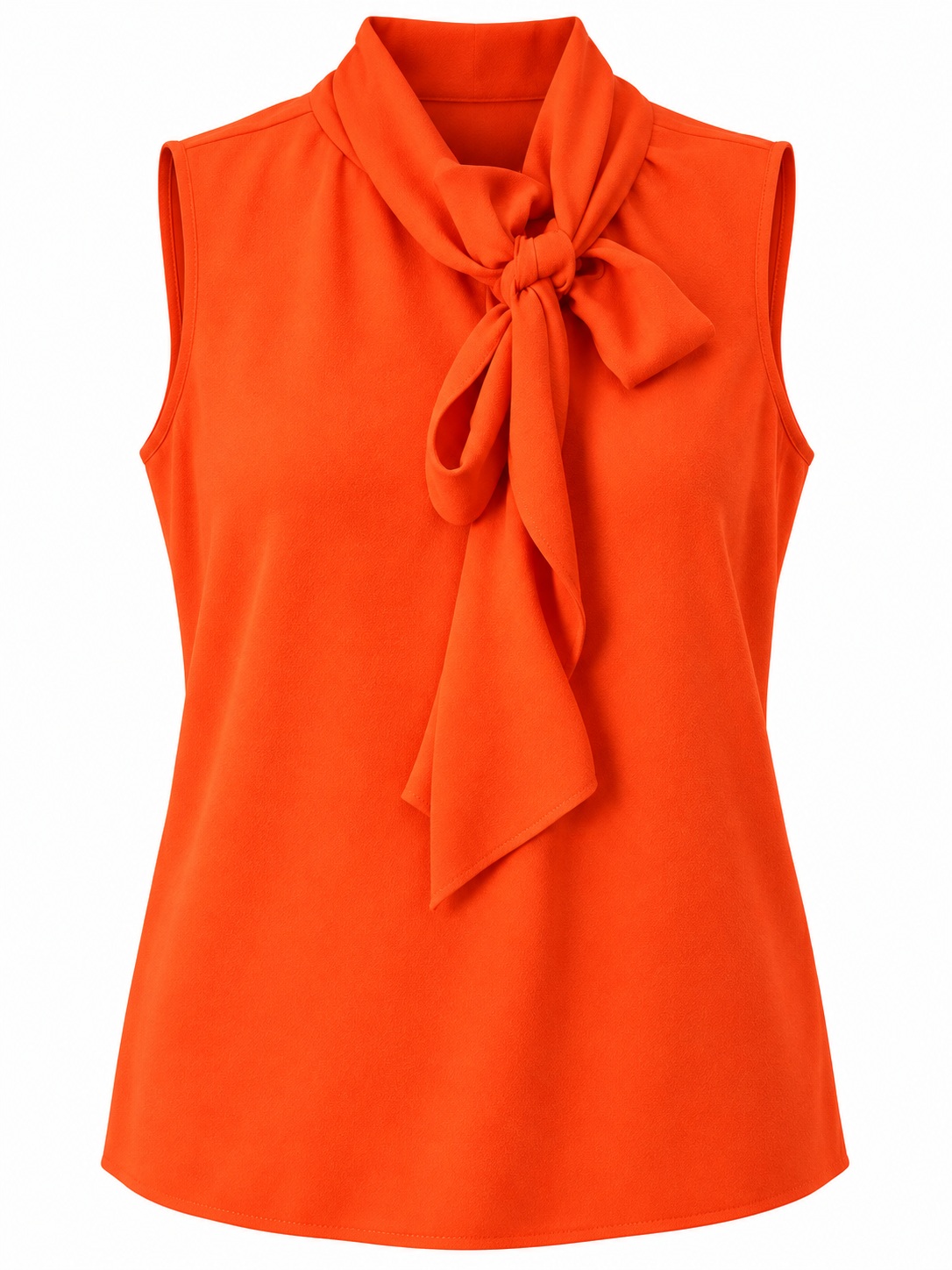 Blusa naranja sin mangas con lazo — Naranja