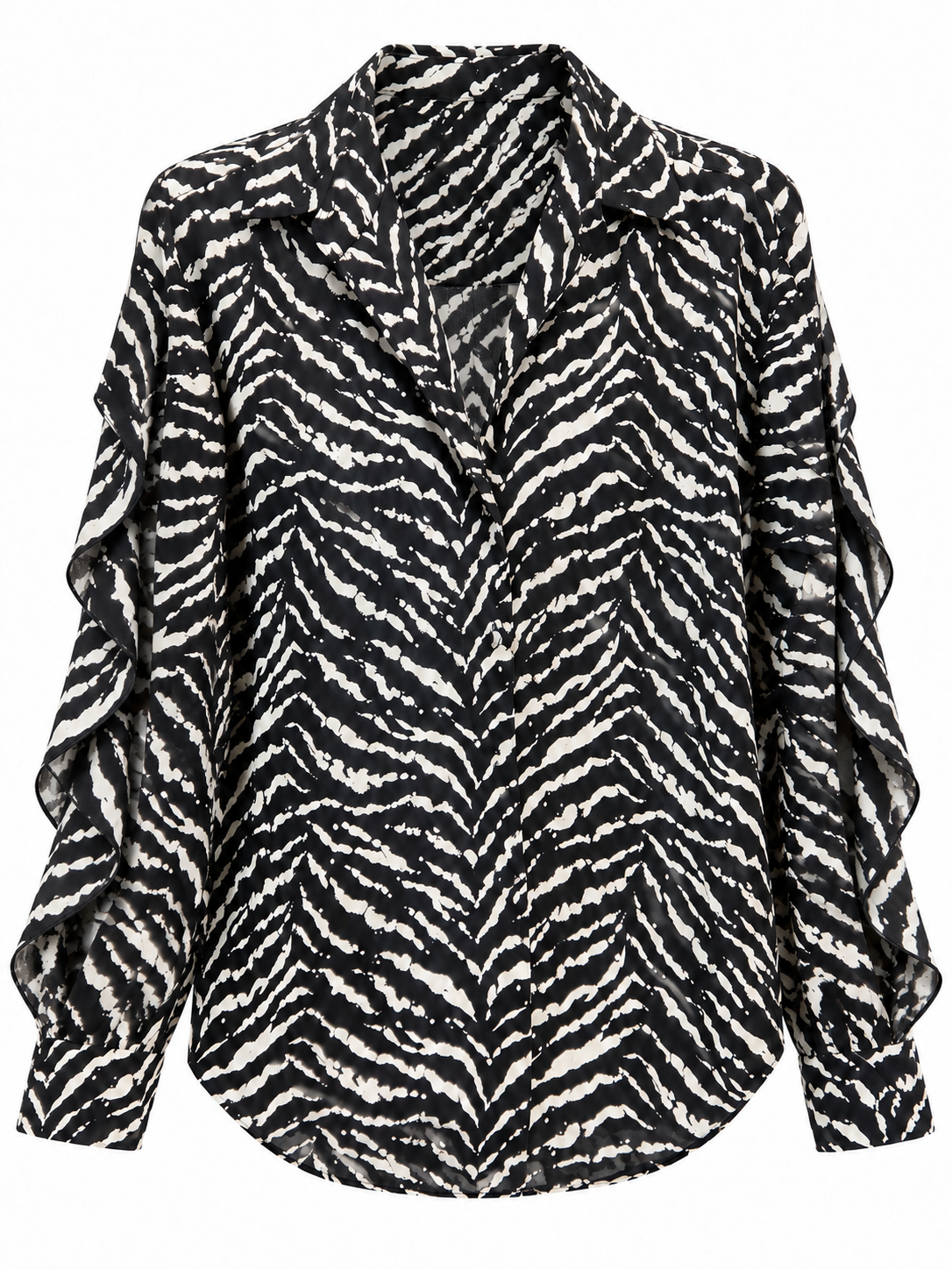 Camisa de cebra negra y marfil — Negro y blanco