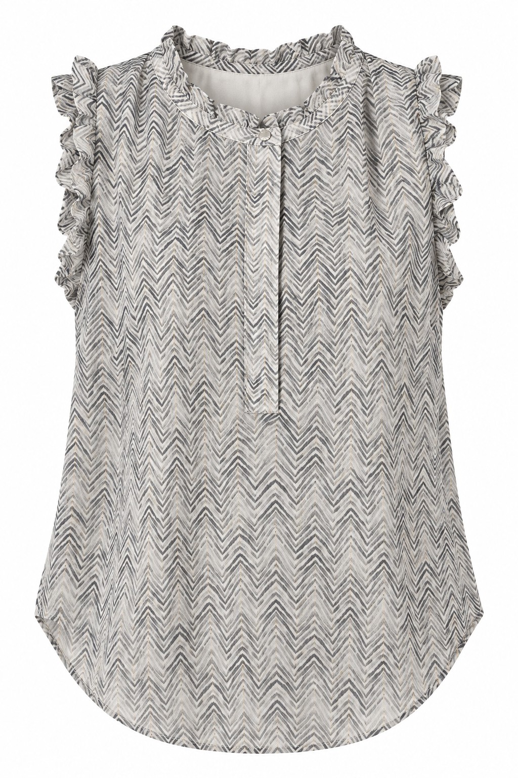 Blusa de espiga con volantes — Gris