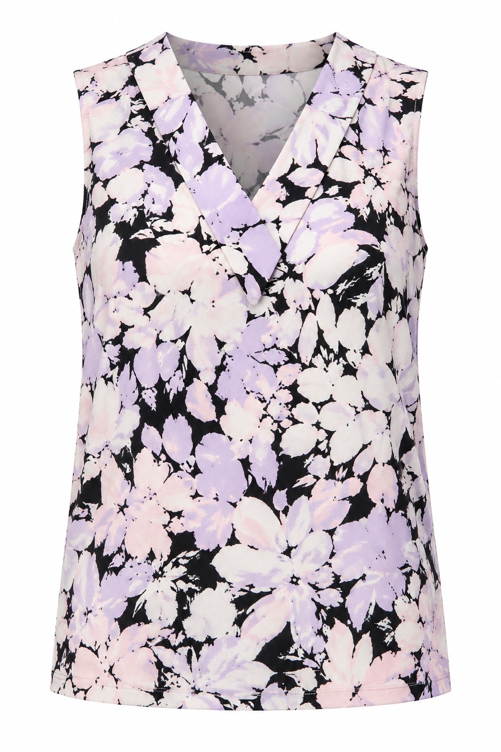 Blusa floral lila con escote en V — Lila floral