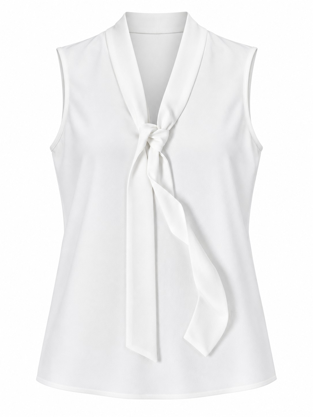 Blusa sin mangas con lazada — Marfil