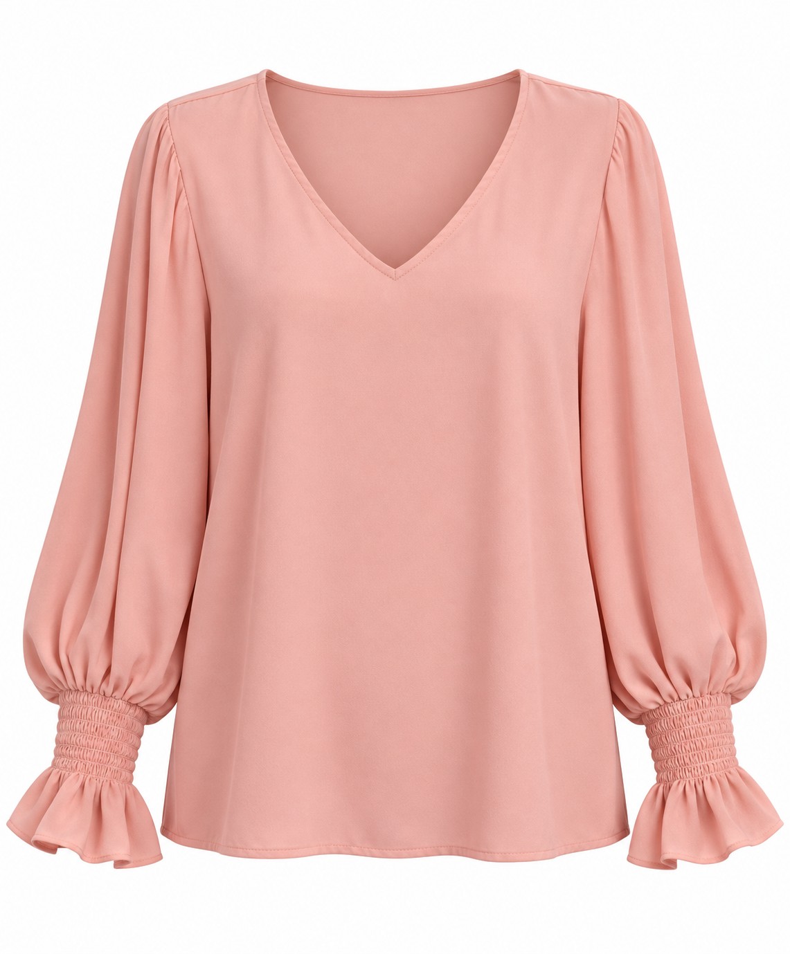 Blusa coral con puños elásticos — Coral