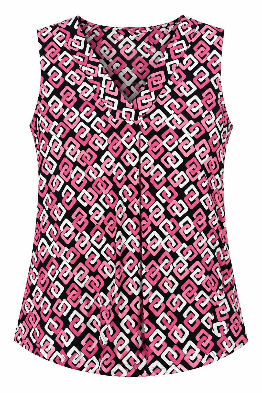 Blusa geométrica rosa y negra — Rosa y negro