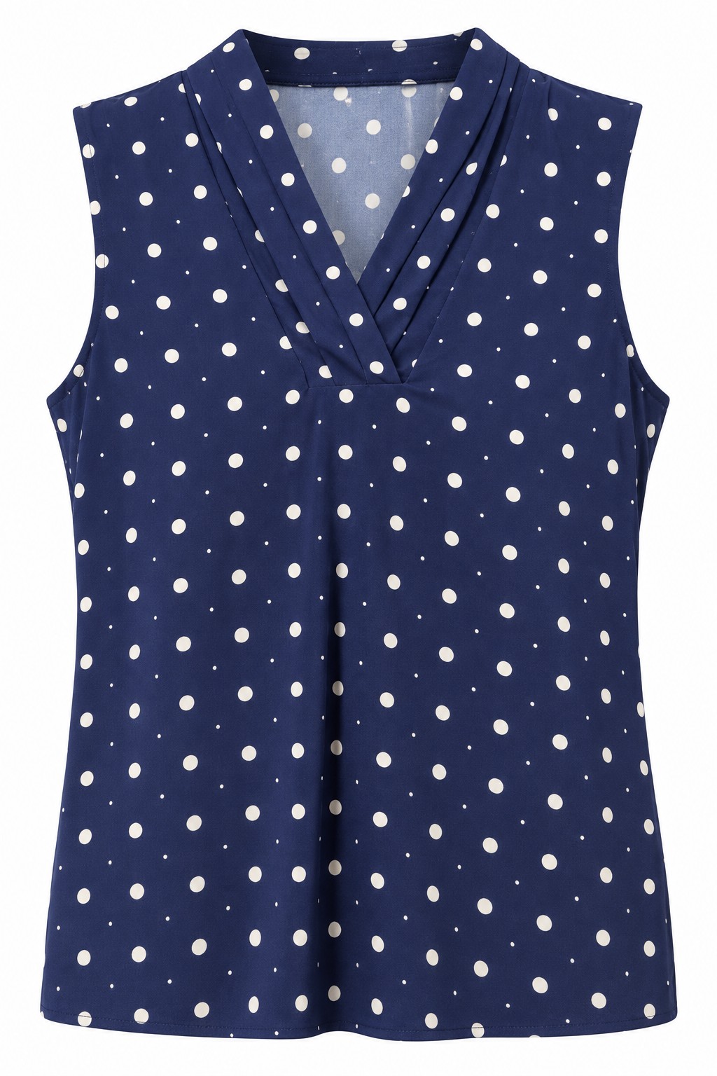 Blusa azul marino de lunares — Azul marino con lunares