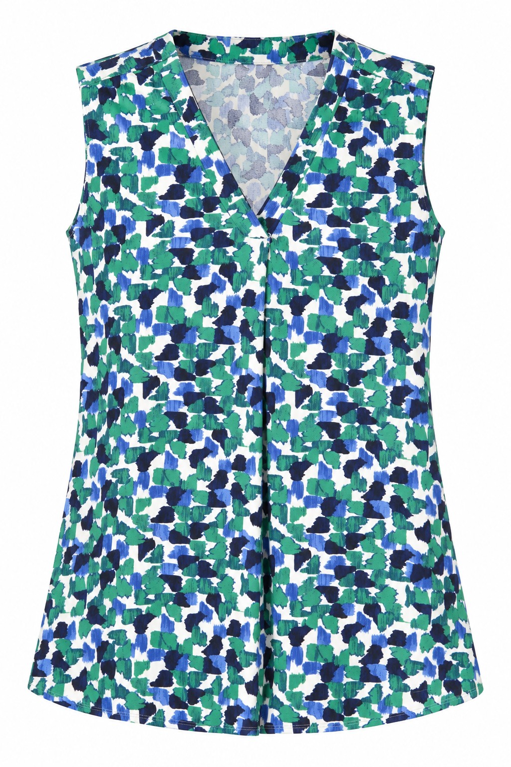 Blusa geométrica verde y azul — Verde y azul