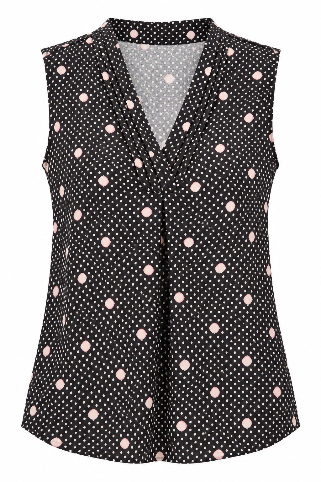 Blusa negra de lunares rosas — Negro con lunares rosas
