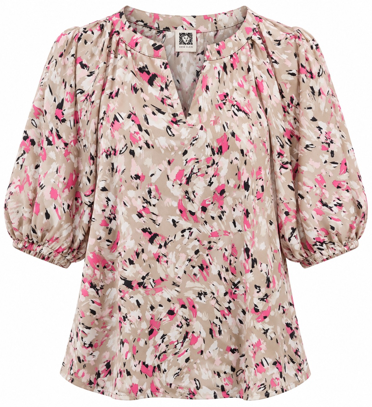 Blusa estampada de mangas globo — Rosa estampado