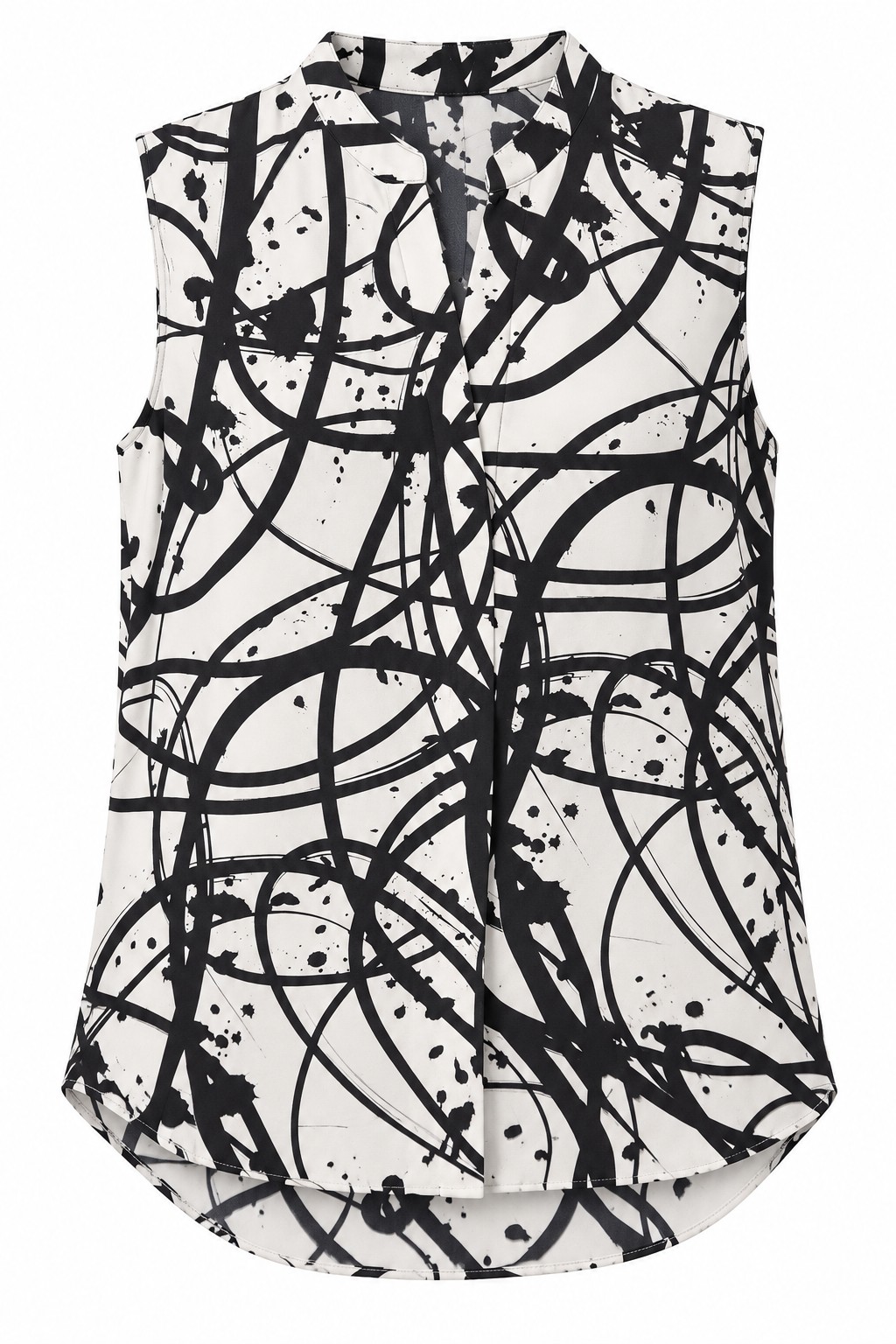 Blusa abstracta negra y blanca — Negro y blanco