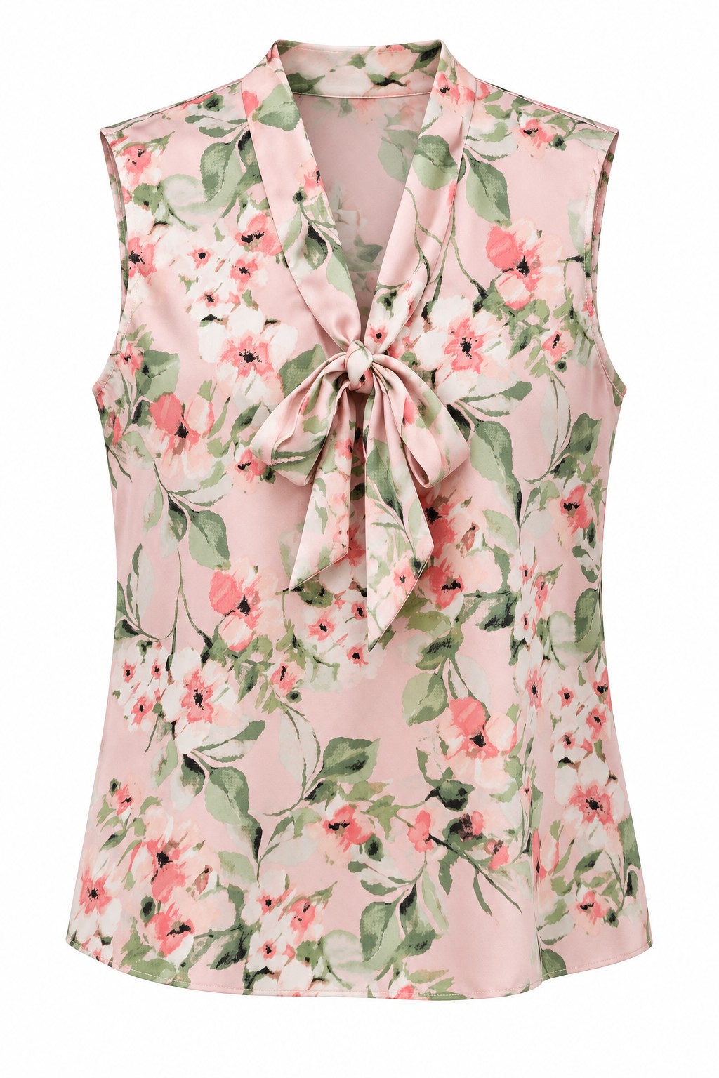 Blusa floral rosa con lazo — Rosa floral