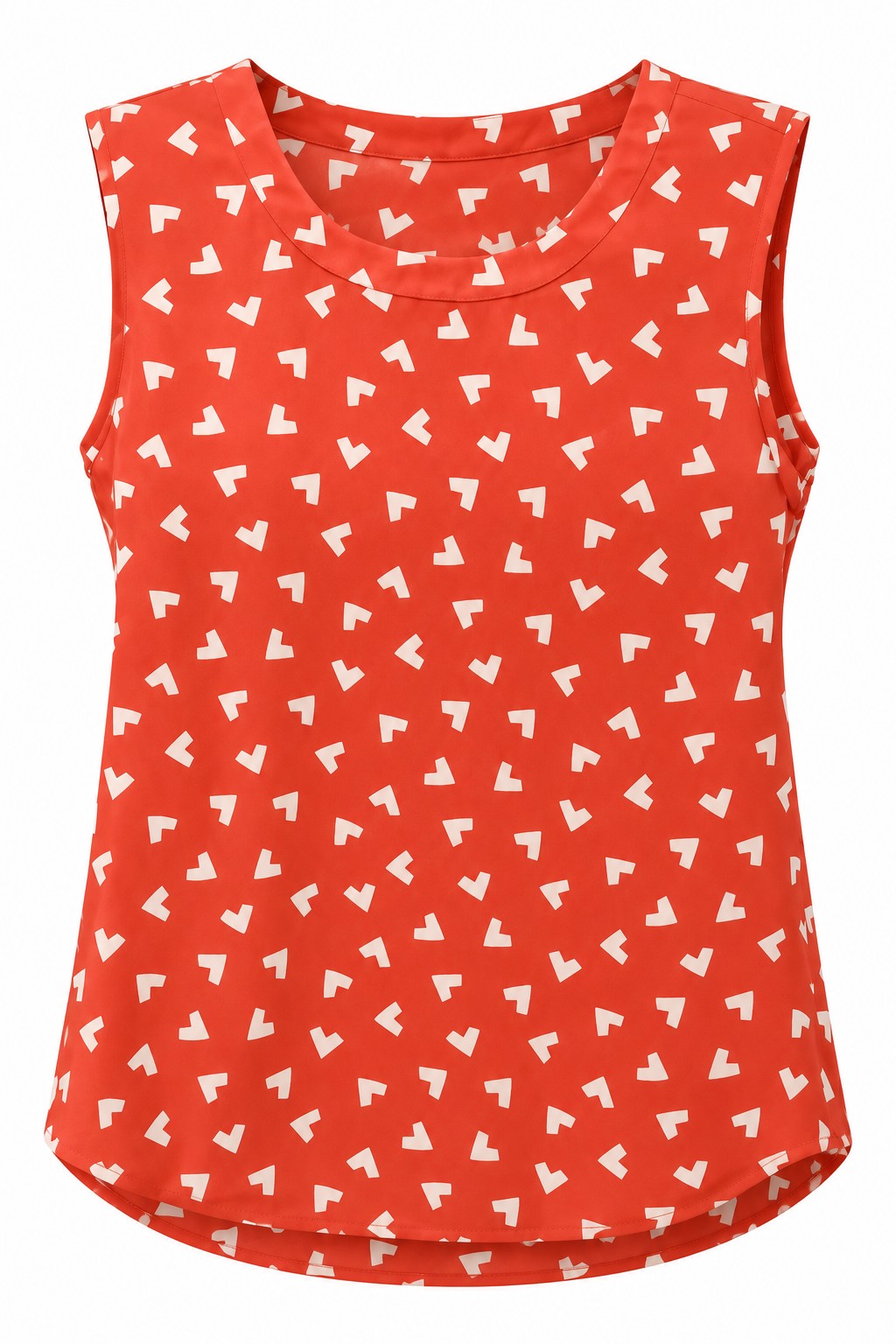 Blusa coral de motivos geométricos — Coral