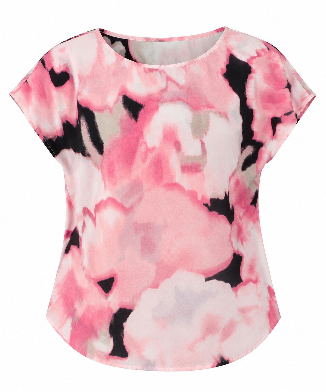 Blusa floral rosa de manga corta — Rosa floral