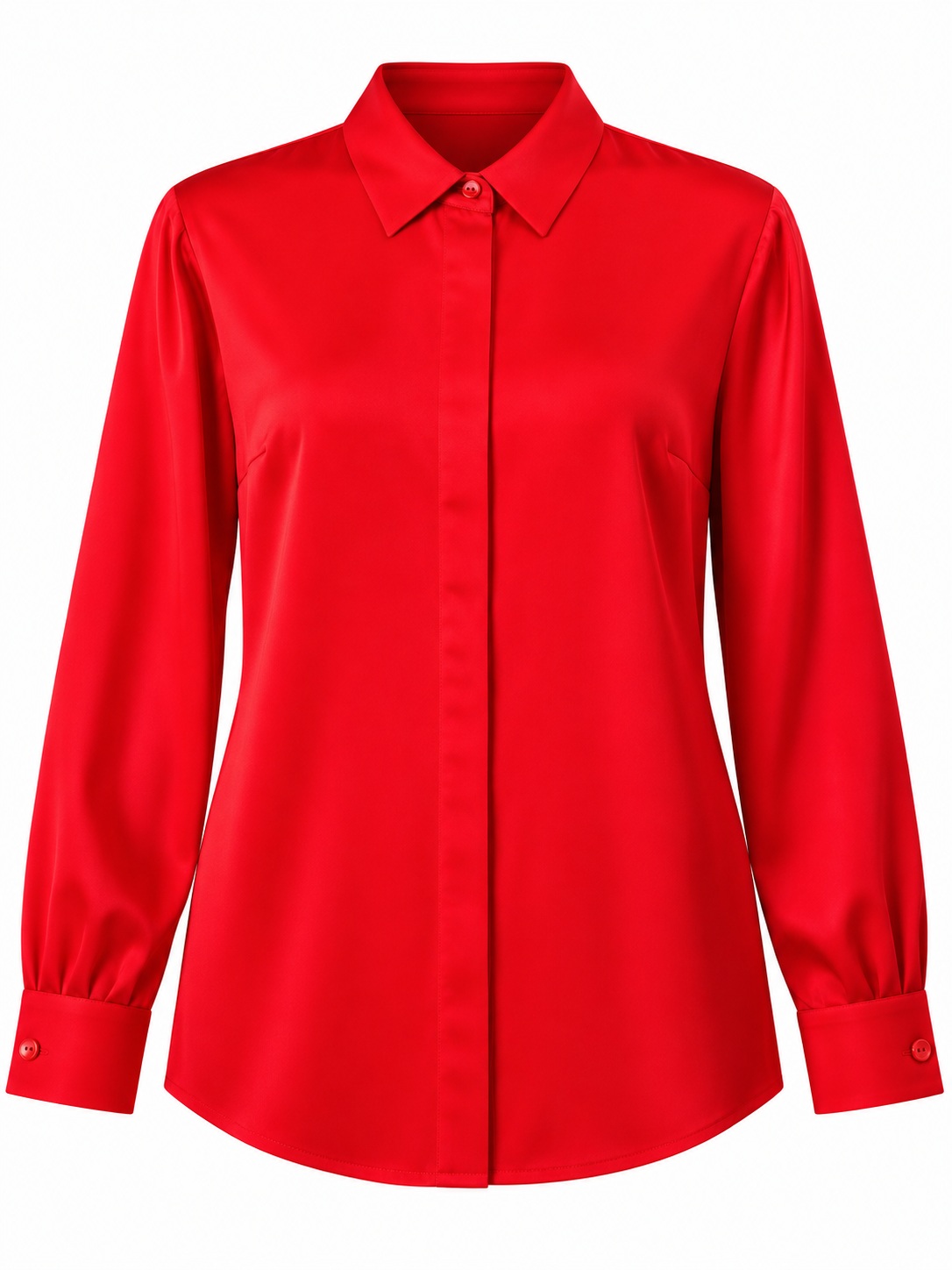 Camisa clásica satinada — Rojo