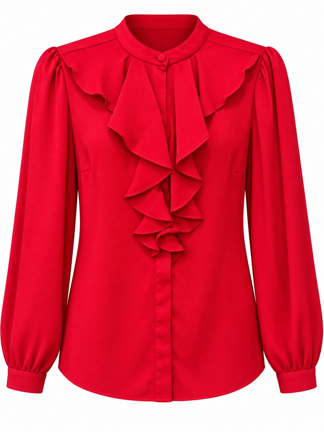 Camisa roja con volantes frontales — Rojo