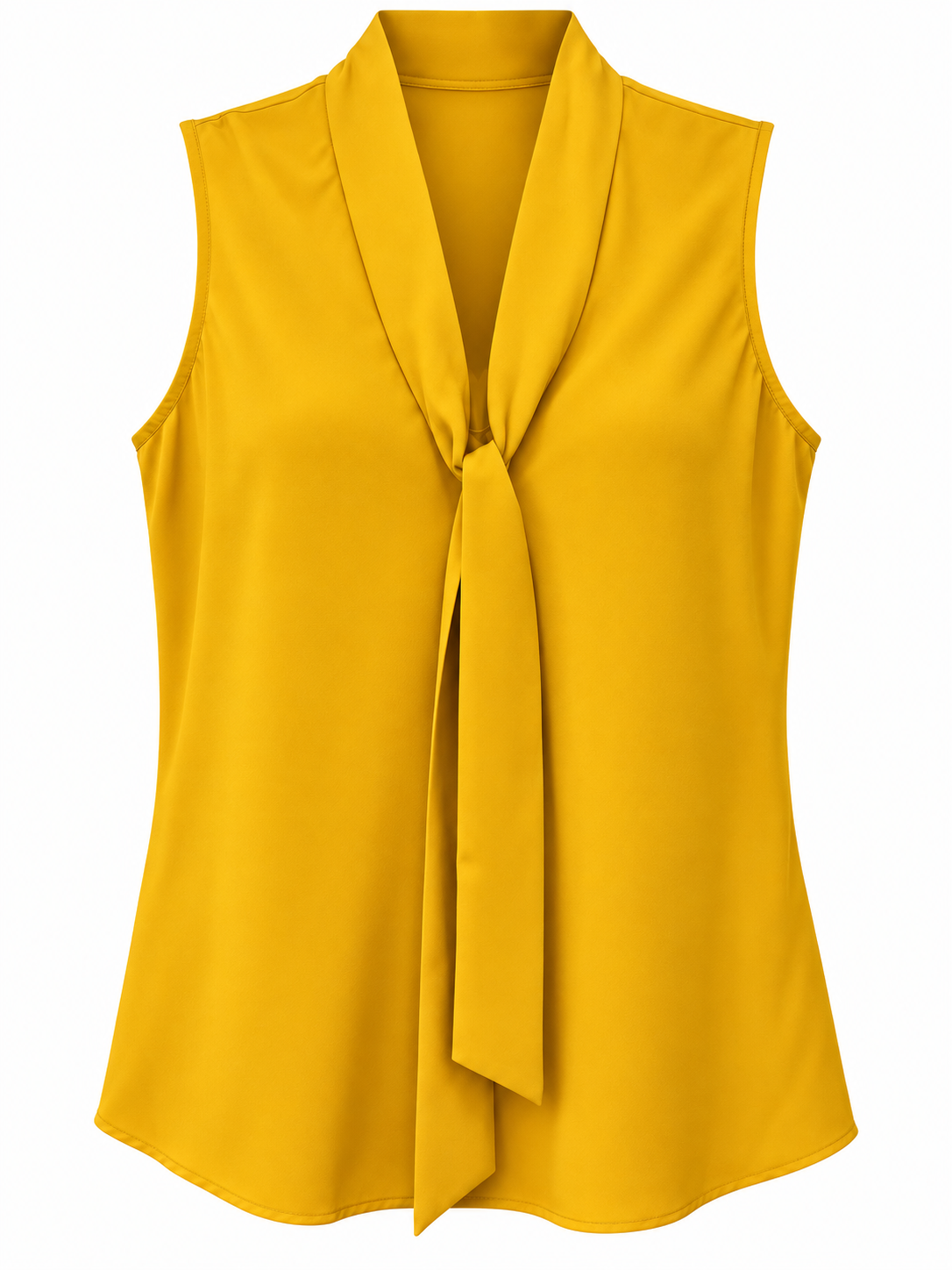Blusa mostaza con nudo de pañuelo — Mostaza